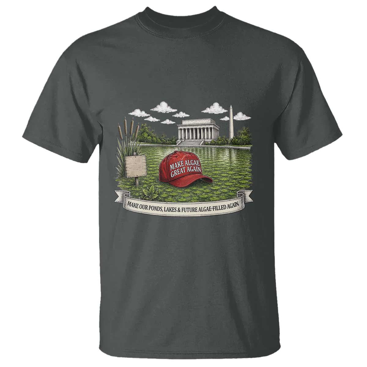Make Algae Great Again T Shirt Funny Political Satire Humor TS14 Dark Heather Print Your Wear