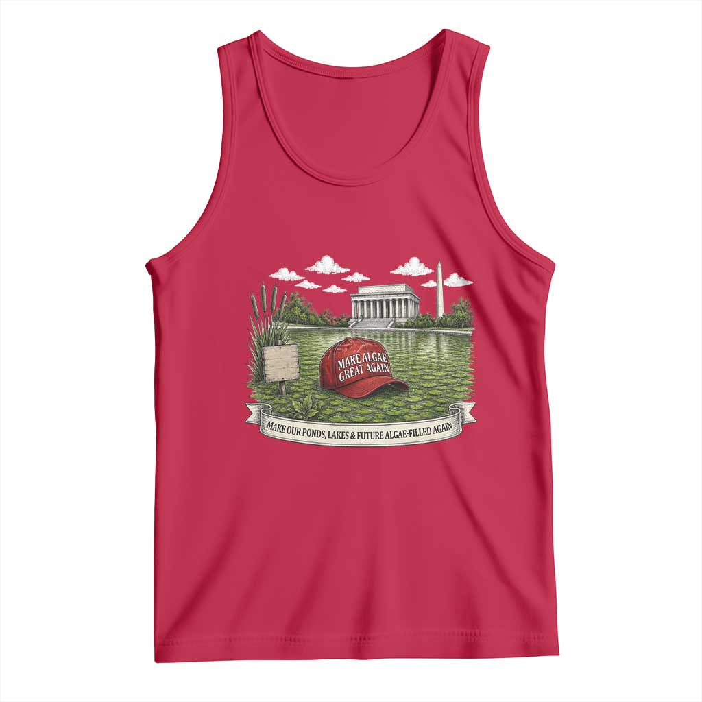 Make Algae Great Again Tank Top Funny Political Satire Humor TS14 Red Print Your Wear