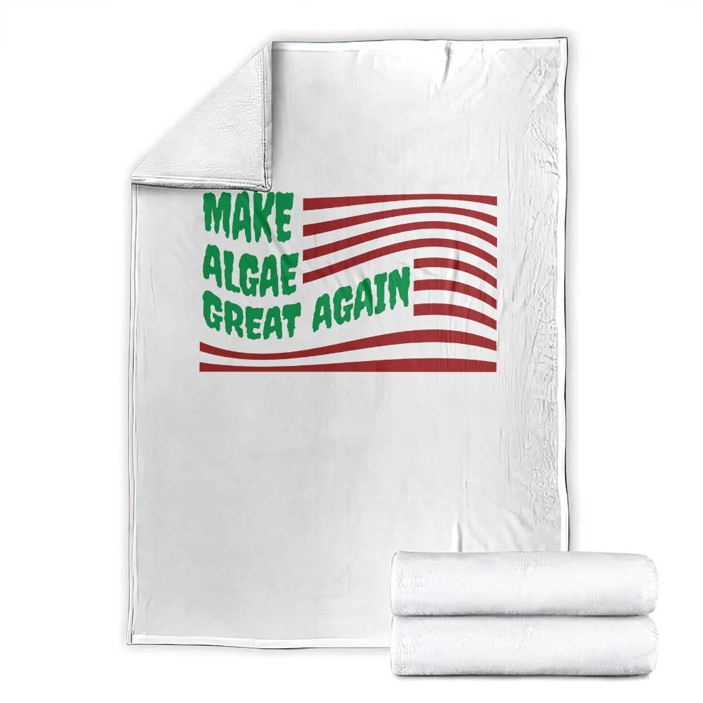 Make Algae Great Again Throw Blanket Funny Political Satire American Flag Meme TS14 White Print Your Wear