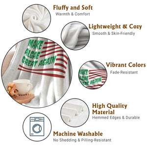 Make Algae Great Again Throw Blanket Funny Political Satire American Flag Meme TS14 Print Your Wear