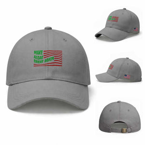 Make Algae Great Again Baseball Cap Funny Political Satire American Flag Meme TS14 Baseball Cap Universal Fit Sport Gray Print Your Wear