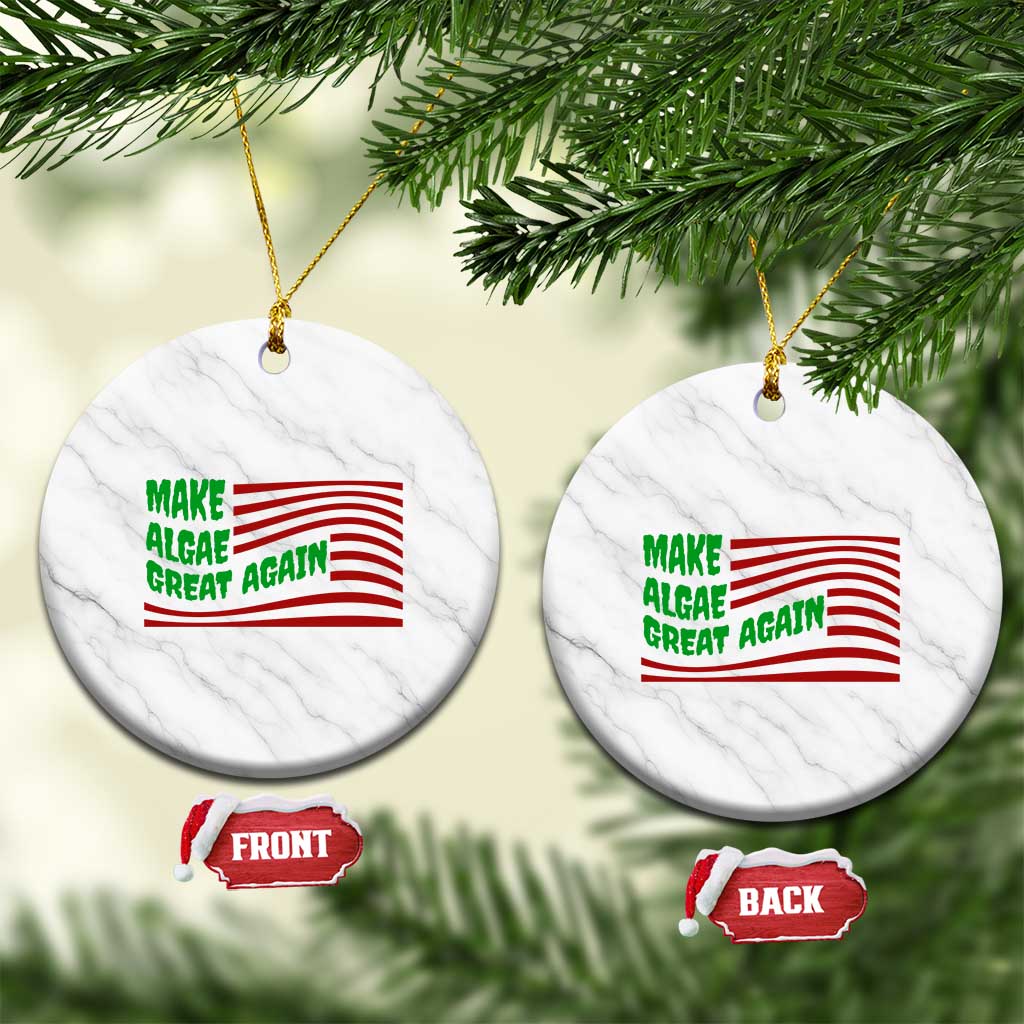 Make Algae Great Again Ceramic Ornament Funny Political Satire American Flag Meme TS14 1pc White Marble Print Your Wear