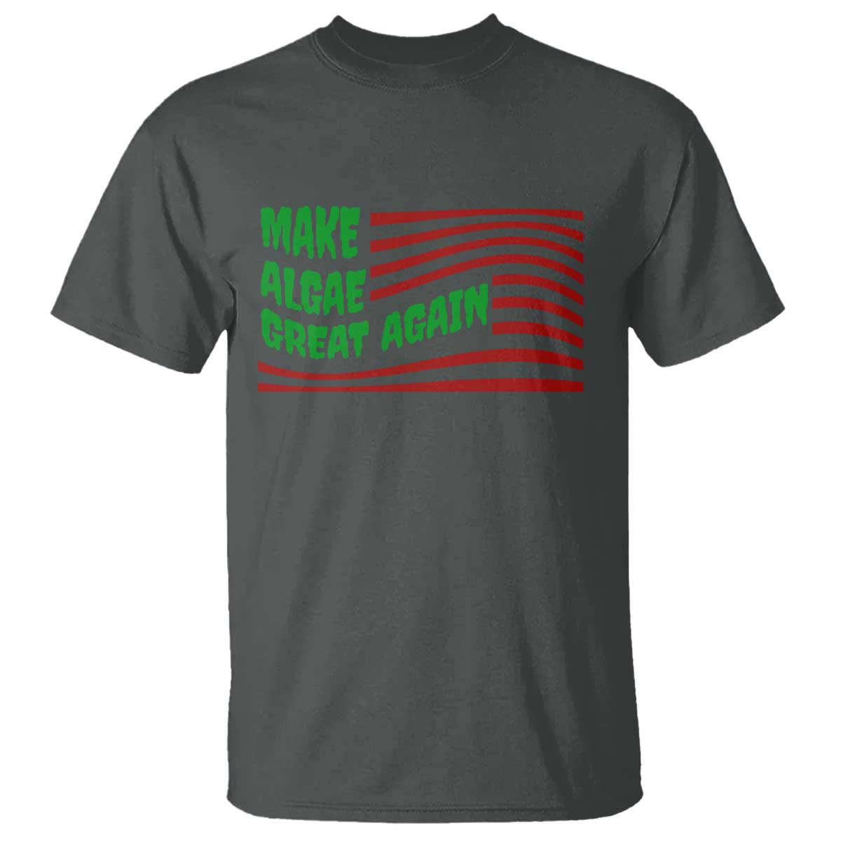 Make Algae Great Again T Shirt Funny Political Satire American Flag Meme TS14 Dark Heather Print Your Wear