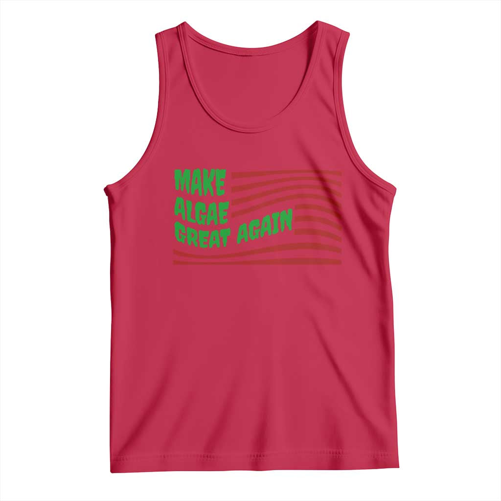 Make Algae Great Again Tank Top Funny Political Satire American Flag Meme TS14 Red Print Your Wear