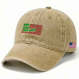 Make Algae Great Again Washed Cotton Baseball Cap Funny Political Satire American Flag Meme TS14 Print Your Wear