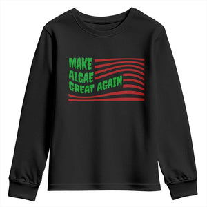 Make Algae Great Again Youth Sweatshirt Funny Political Satire American Flag Meme TS14 Black Print Your Wear
