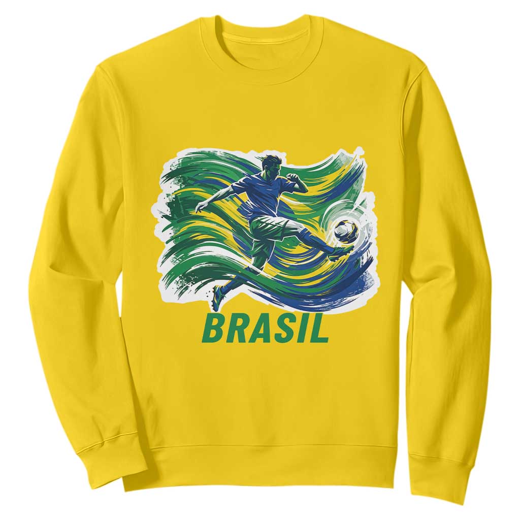 Brazil Soccer Fan Sweatshirt Brasil Flag Football Game Day Supporter TS14 Daisy Print Your Wear