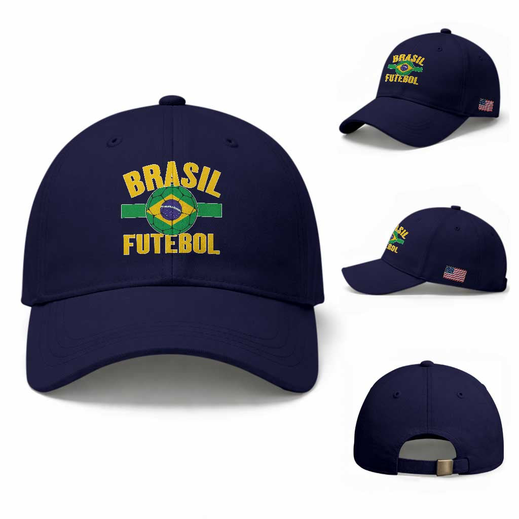 Brazil Soccer Football Fan Brasil Flag Baseball Cap TS14 Baseball Cap Universal Fit Dark Blue Print Your Wear