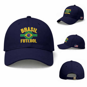 Brazil Soccer Football Fan Brasil Flag Baseball Cap TS14 Baseball Cap Universal Fit Dark Blue Print Your Wear