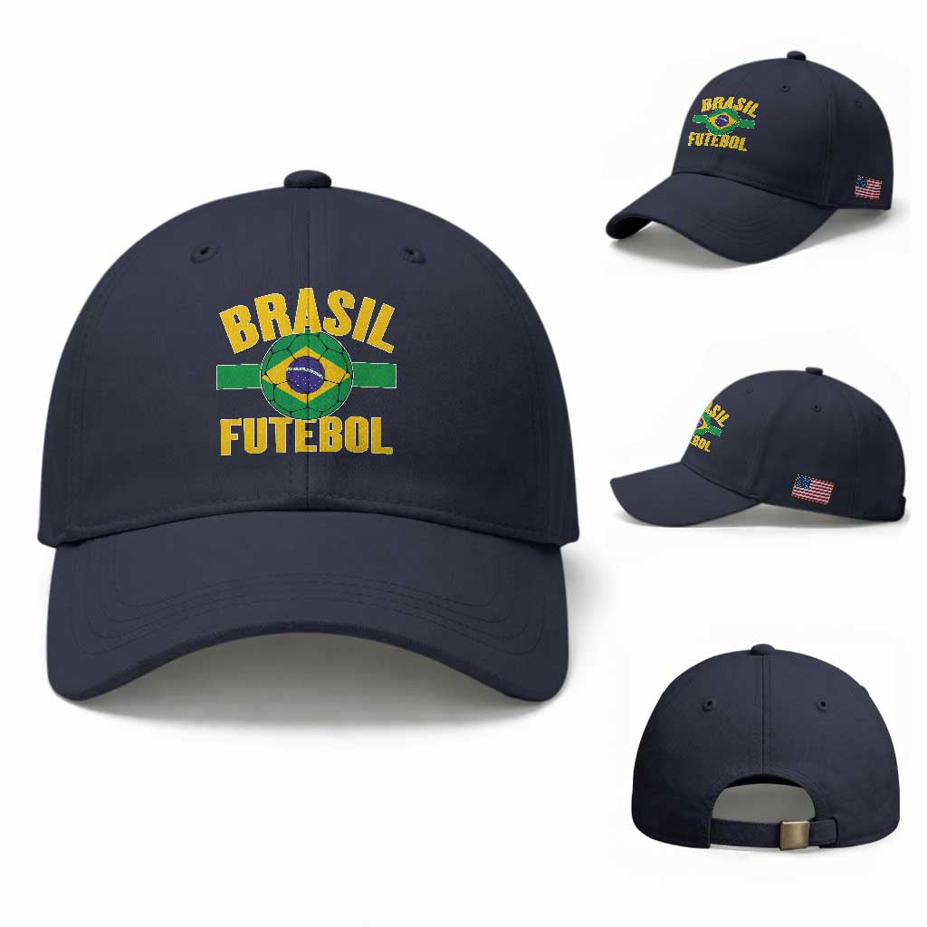 Brazil Soccer Football Fan Brasil Flag Baseball Cap TS14 Baseball Cap Universal Fit Navy Print Your Wear