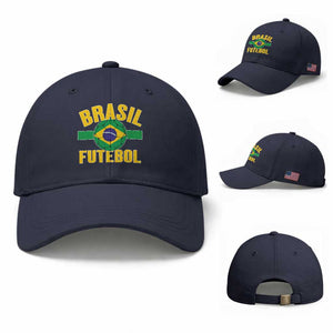 Brazil Soccer Football Fan Brasil Flag Baseball Cap TS14 Baseball Cap Universal Fit Navy Print Your Wear