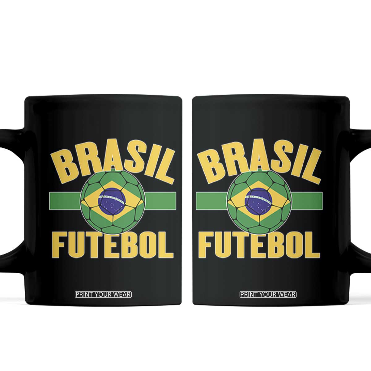 Brazil Soccer Football Fan Brasil Flag Coffee Mug TS14 Black Print Your Wear