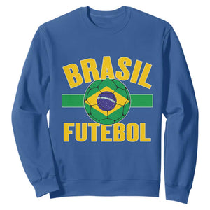 Brazil Soccer Football Fan Brasil Flag Sweatshirt TS14 Royal Blue Print Your Wear