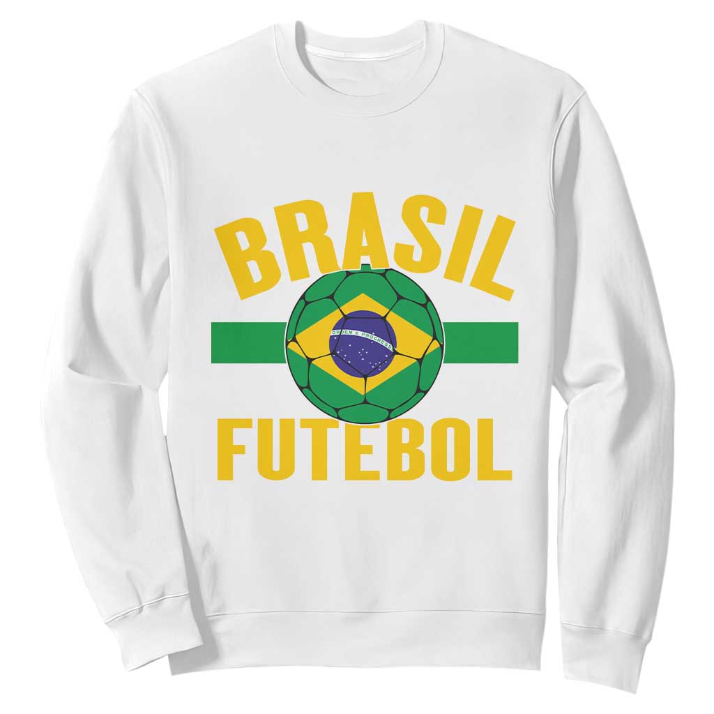 Brazil Soccer Football Fan Brasil Flag Sweatshirt TS14 White Print Your Wear