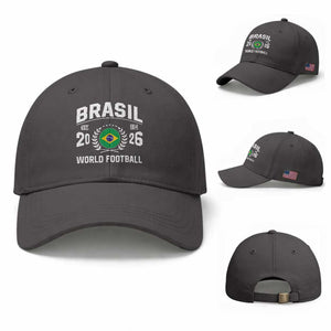 Brasil Flag Brazil Soccer Football Fan Baseball Cap TS14 Baseball Cap Universal Fit Dark Gray Print Your Wear
