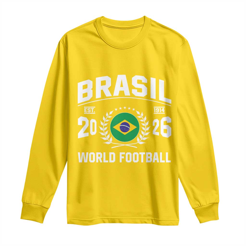 Brasil Flag Brazil Soccer Football Fan Long Sleeve Shirt TS14 Daisy Print Your Wear