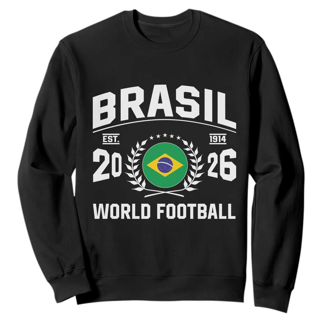 Brasil Flag Brazil Soccer Football Fan Sweatshirt TS14 Black Print Your Wear