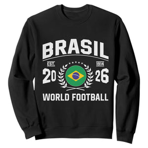 Brasil Flag Brazil Soccer Football Fan Sweatshirt TS14 Black Print Your Wear