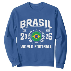Brasil Flag Brazil Soccer Football Fan Sweatshirt TS14 Royal Blue Print Your Wear