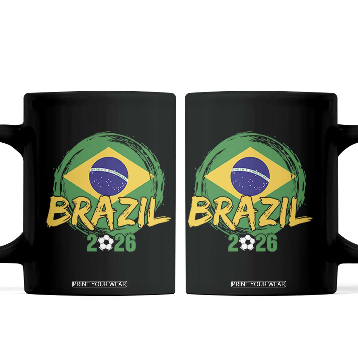 Brazil Soccer Fan Brasil Flag Coffee Mug Brazilian Football Game Day Supporter TS14 Black Print Your Wear