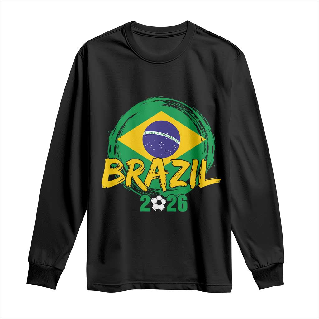 Brazil Soccer Fan Brasil Flag Long Sleeve Shirt Brazilian Football Game Day Supporter TS14 Black Print Your Wear