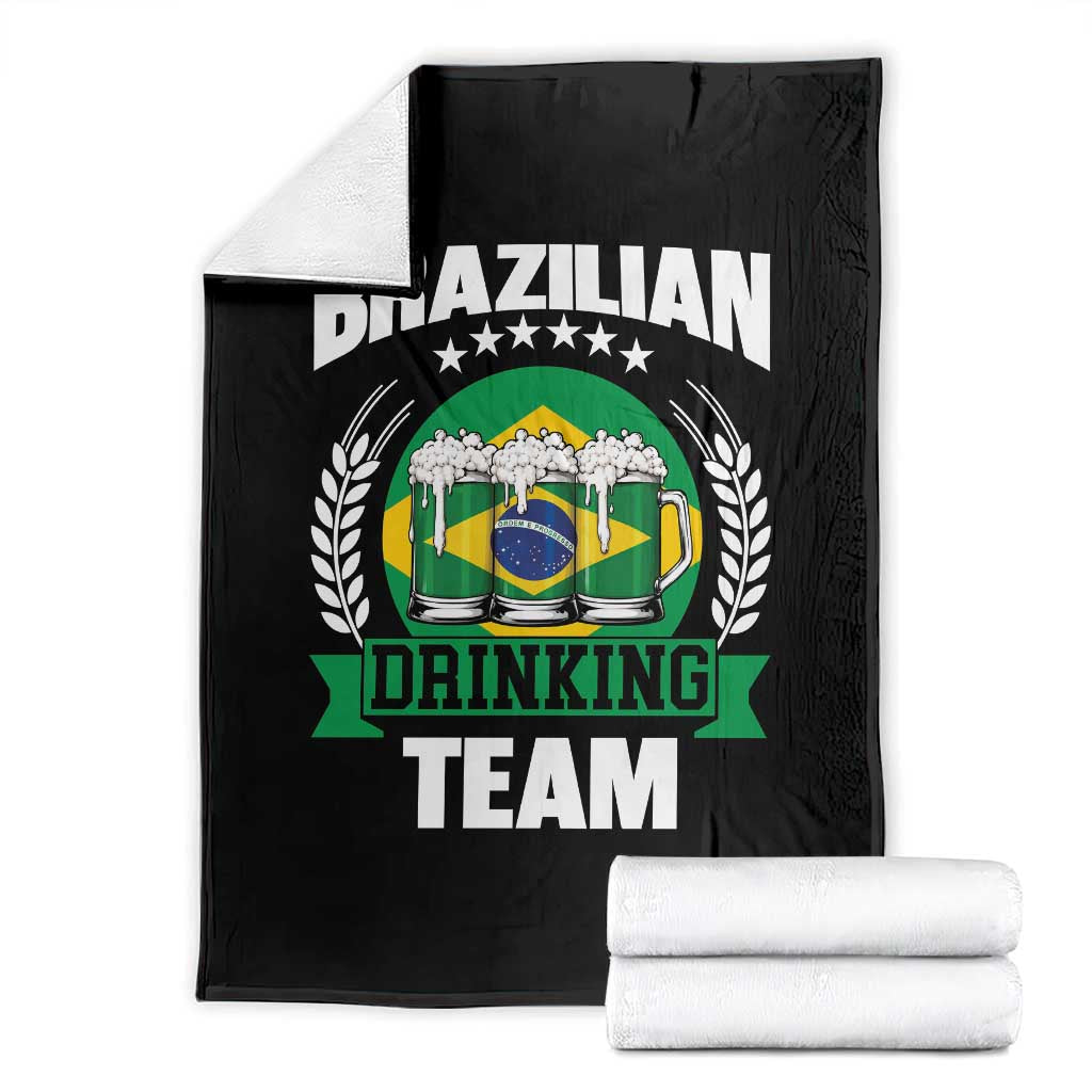 Brazil Drinking Team Throw Blanket Funny Brazilian Flag Beer Party Gift TS14 Black Print Your Wear