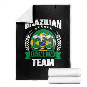 Brazil Drinking Team Throw Blanket Funny Brazilian Flag Beer Party Gift TS14 Black Print Your Wear