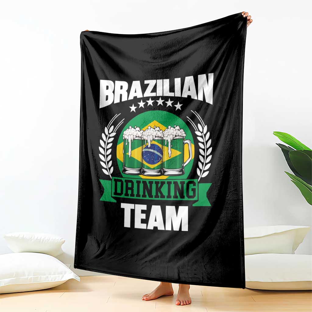 Brazil Drinking Team Throw Blanket Funny Brazilian Flag Beer Party Gift TS14 Print Your Wear