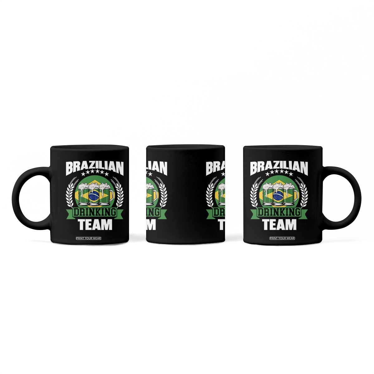 Brazil Drinking Team Coffee Mug Funny Brazilian Flag Beer Party Gift TS14 Print Your Wear