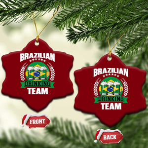 Brazil Drinking Team Ceramic Ornament Funny Brazilian Flag Beer Party Gift TS14 Print Your Wear