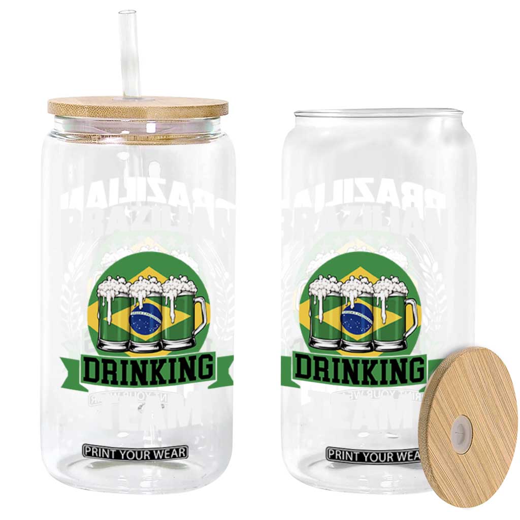 Brazil Drinking Team Glass Can Funny Brazilian Flag Beer Party Gift TS14 Print Your Wear