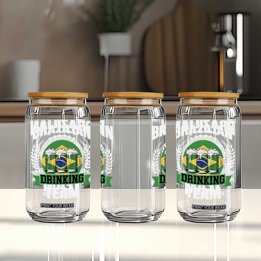 Brazil Drinking Team Glass Can Funny Brazilian Flag Beer Party Gift TS14 Print Your Wear