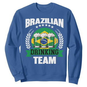 Brazil Drinking Team Sweatshirt Funny Brazilian Flag Beer Party Gift TS14 Royal Blue Print Your Wear