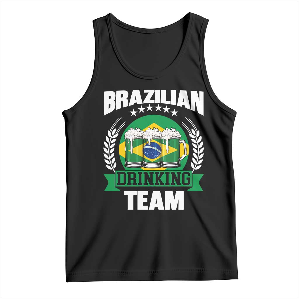 Brazil Drinking Team Tank Top Funny Brazilian Flag Beer Party Gift TS14 Black Print Your Wear
