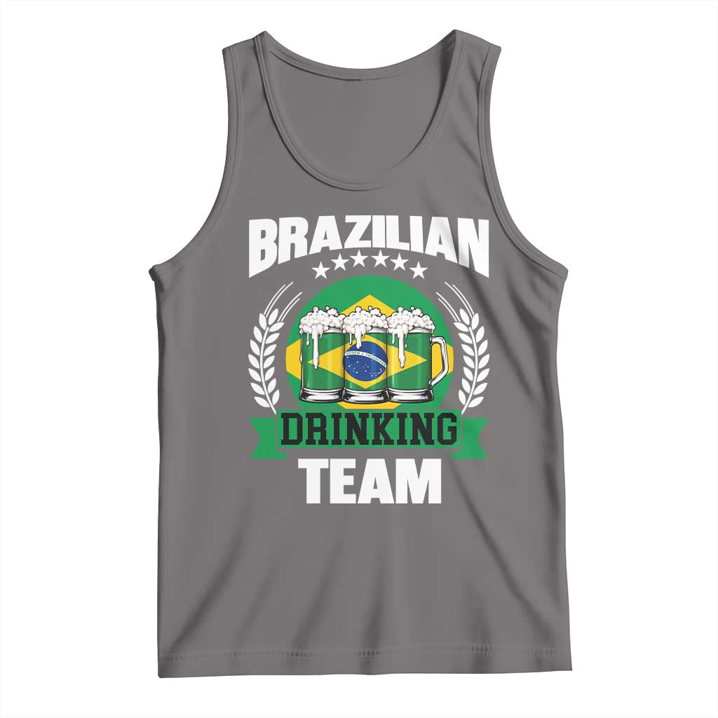 Brazil Drinking Team Tank Top Funny Brazilian Flag Beer Party Gift TS14 Deep Heather Print Your Wear