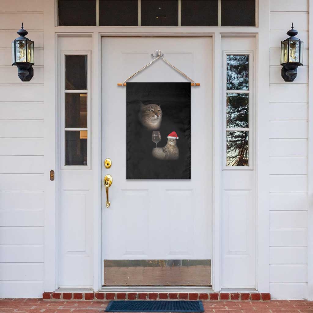 Funny Cat Christmas Garden Flag Cats Drinking Wine Oddly Specific Meme TS14 Print Your Wear