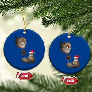 Funny Cat Xmas Ceramic Ornament Cats Drinking Wine Oddly Specific Meme TS14 1pc Blue Print Your Wear
