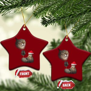 Funny Cat Xmas Ceramic Ornament Cats Drinking Wine Oddly Specific Meme TS14 Print Your Wear