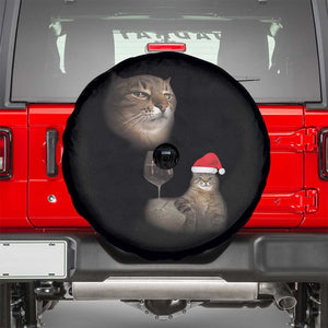 Funny Cat Christmas Spare Tire Cover Cats Drinking Wine Oddly Specific Meme TS14 Black Print Your Wear