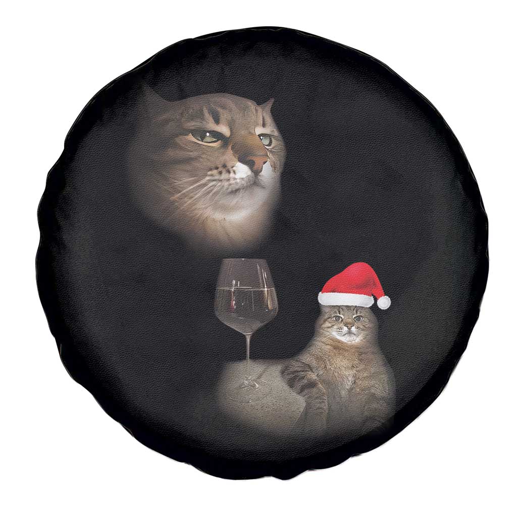 Funny Cat Christmas Spare Tire Cover Cats Drinking Wine Oddly Specific Meme TS14 Print Your Wear