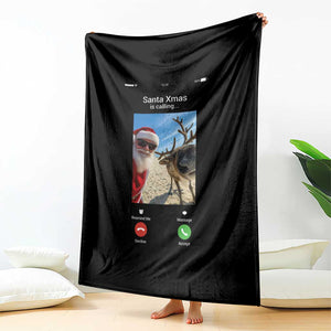 Santa Christmas Meme Throw Blanket Reindeer Video Call TS14 Print Your Wear