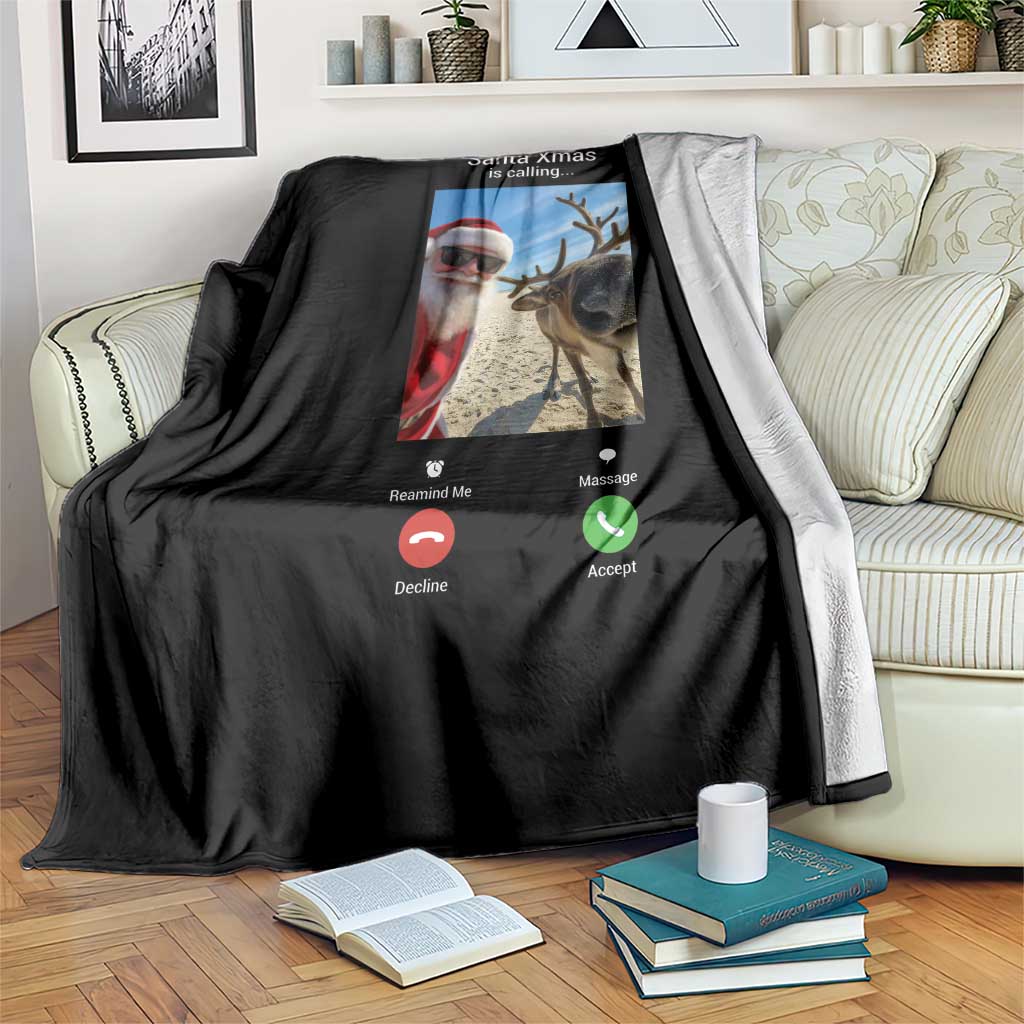 Santa Christmas Meme Throw Blanket Reindeer Video Call TS14 Print Your Wear