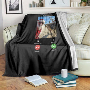 Santa Christmas Meme Throw Blanket Reindeer Video Call TS14 Print Your Wear