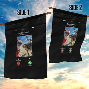 Santa Christmas Meme Garden Flag Reindeer Video Call TS14 Print Your Wear