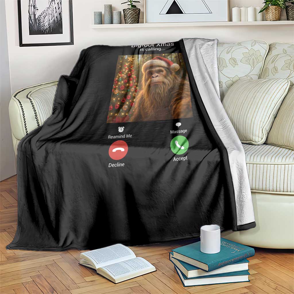 Funny Bigfoot Christmas Throw Blanket Sasquatch Video Call Meme TS14 Print Your Wear