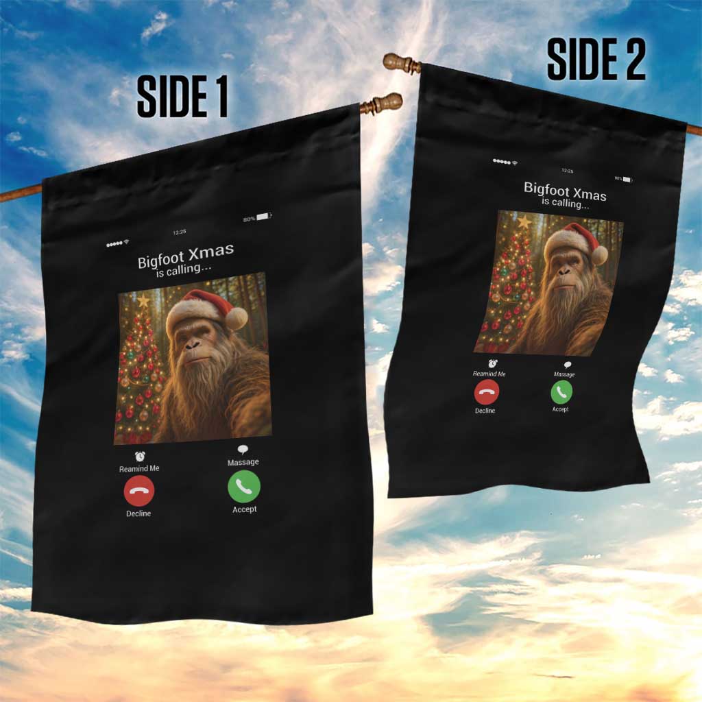 Funny Bigfoot Christmas Garden Flag Sasquatch Video Call Meme TS14 Print Your Wear