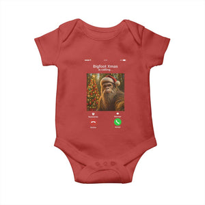 Funny Bigfoot Christmas Baby Onesie Sasquatch Video Call Meme TS14 Red Print Your Wear