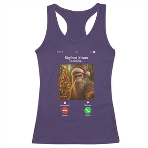 Funny Bigfoot Christmas Racerback Tank Top Sasquatch Video Call Meme TS14 Purple Print Your Wear