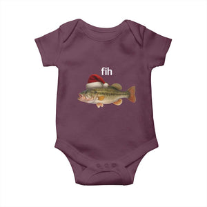 Funny Misspelled Fish Christmas Meme Baby Onesie TS14 Maroon Print Your Wear