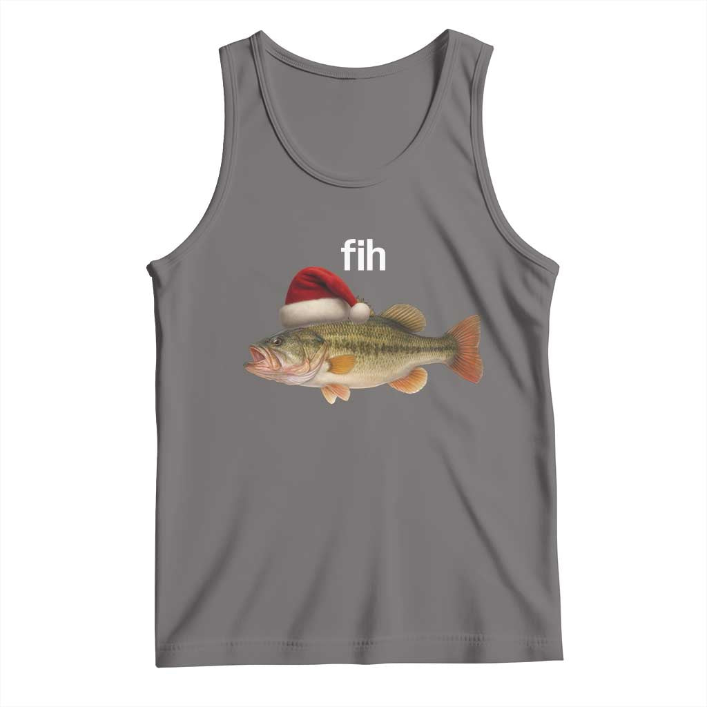 Funny Misspelled Fish Christmas Meme Tank Top TS14 Deep Heather Print Your Wear